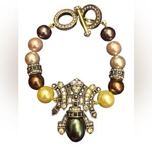 Lovely Heidi Daus Dinner & Deco glass pearl fancy bracelet